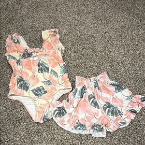 Jessica Simpson Kid’s Floral Swimsuit and Short Set